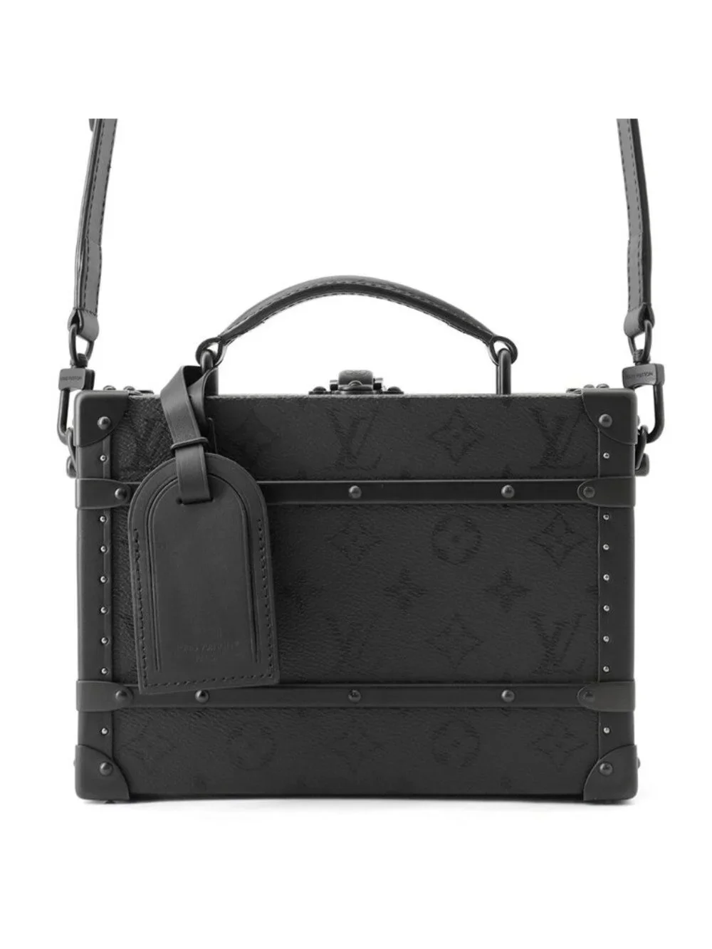 Louis Vuitton Shoulder Bag Monogram Midnight Handle Trunk Buckle Black